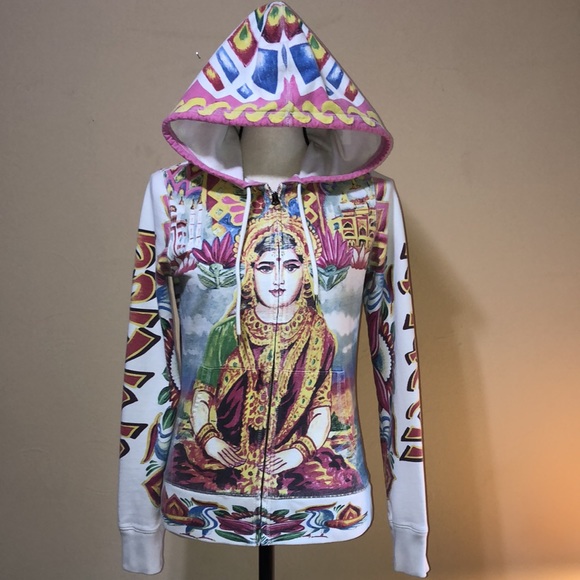 🕉Lucky🍀Brand Hoodie Vintage Hindu Princess Zen Goddess Zip